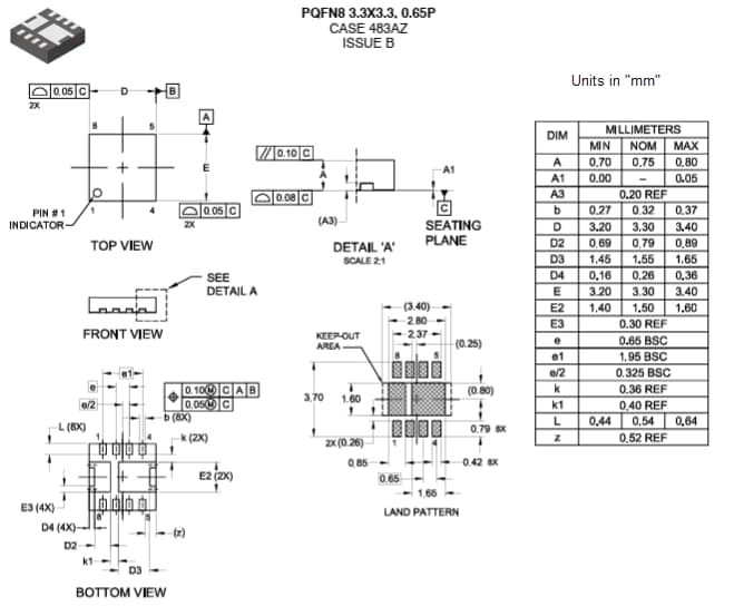 Technische Zeichnung - onsemi NTTFD1D8N02P1E n-Kanal-MOSFET